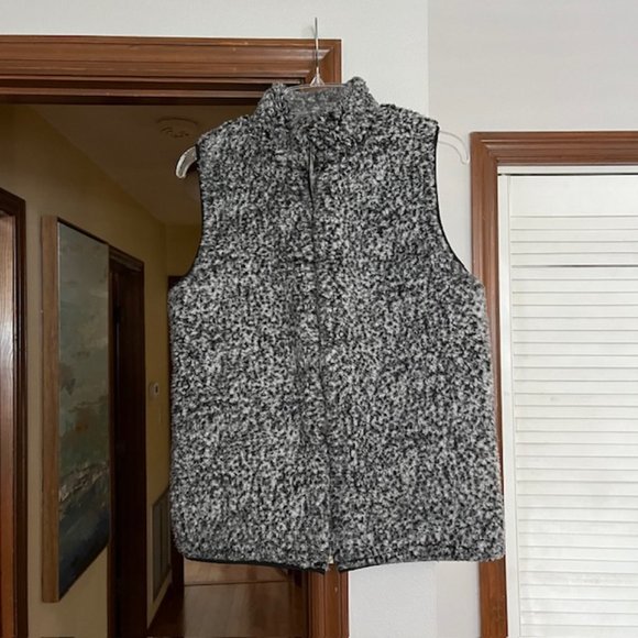 Women's Reversible Sherpa Vest Quilted Zip Fleece Padded Gilet with Pockets Med - Picture 5 of 6